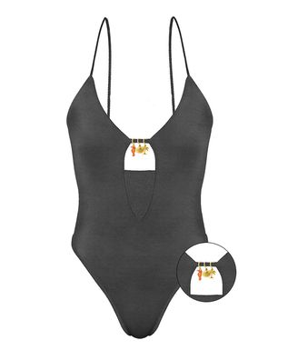 Mc2 Saint Barth - Crunchy-Round Neck Onepiece Swimsuit With Central Hole