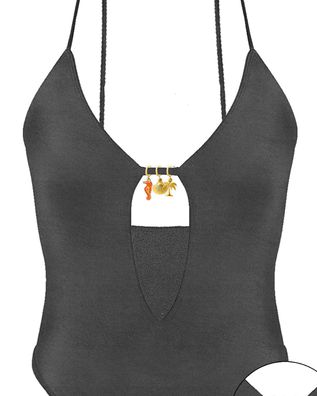 Mc2 Saint Barth - Crunchy-Round Neck Onepiece Swimsuit With Central Hole