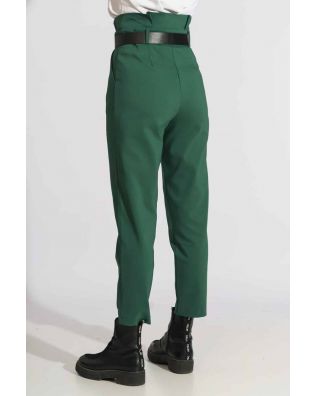 N2110 - High Waisted Pants With Pleats And Belt