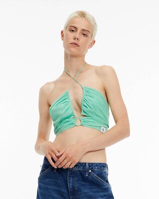 Calvin Klein - Wrap Strappy Crinkle Bra Top 