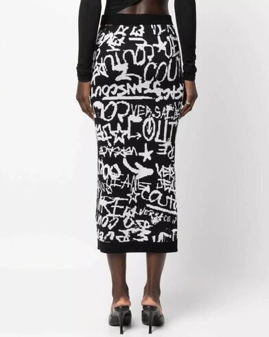Versace Jeans Couture - 75Haem26Cm27N 75Dpm40 Wo Jacq Graffiti F7 Skirt