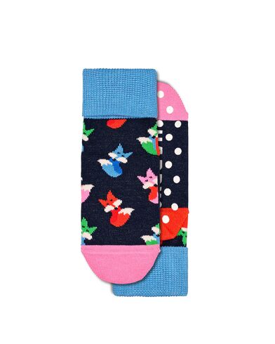 Παιδικές Κάλτσες Happy Socks 2 Ζευγάρια - Antislip Fox & Flower