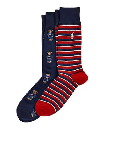 Ανδρικές Κάλτσες Polo Ralph Lauren 2 Ζευγάρια - Aob/Stripe-Crew