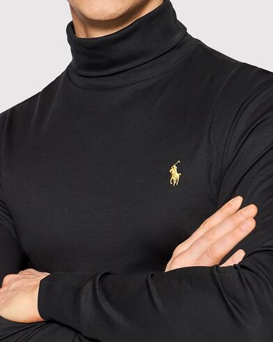 Men Knitwear Polo Ralph Lauren Lsturtlem2-Long Sleeve-Pullover 710853205001 001 black