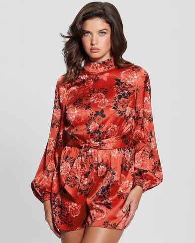 Γυναικείο Φόρεμα Guess - Ls Jessica Mock Nk Romper