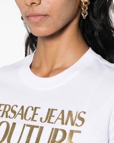 Γυναικεία Κοντομάνικη Μπλούζα Versace Jeans Couture - 76Dp613 R Logo Thick Foil   76HAHT04CJ00T g03
