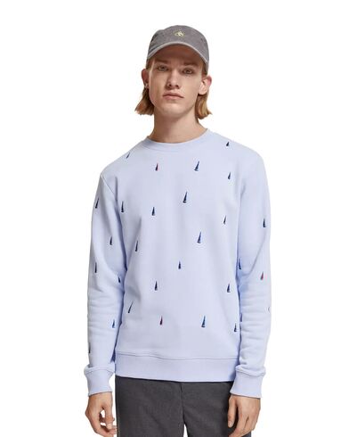 Ανδρικό Μακρυμάνικο Φούτερ Scotch & Soda - Mini All Over Print Embroidery