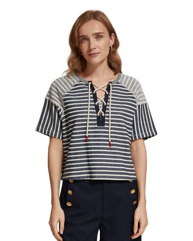 Scotch &amp; Soda - Lace Up Boxy Sweatshirt 