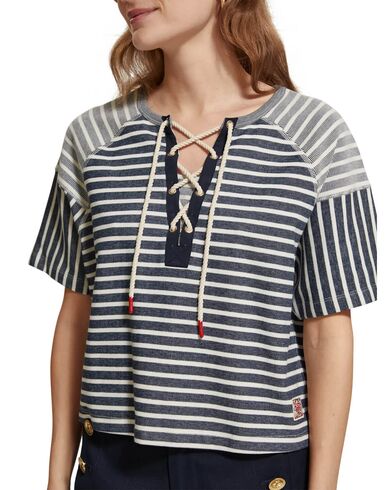 Scotch &amp; Soda - Lace Up Boxy Sweatshirt 