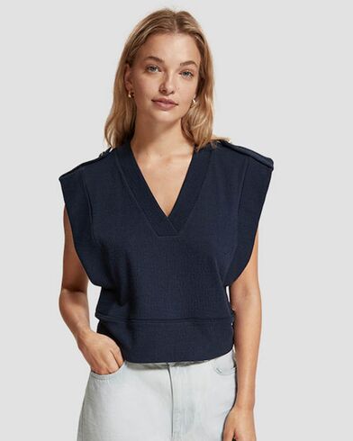 Scotch &amp; Soda - Shoulder Detail V-Neck Top 