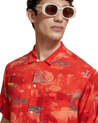Ανδρικό Κοντομάνικο Πουκάμισο Scotch &amp; Soda - Allover Printed Viscose
