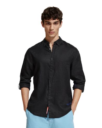Scotch &amp; Soda - Linen Shirt With Roll-Up 