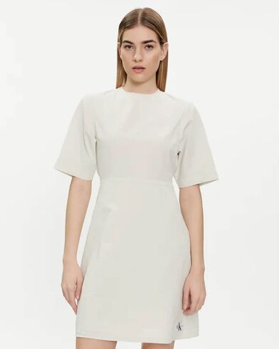 Calvin Klein - Back Detail Seersucker Dress  