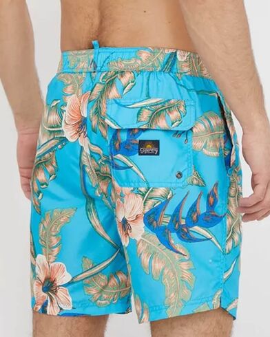 Superdry - D4 Ovin Hawaiian Print 17&quot; Swim Shorts  