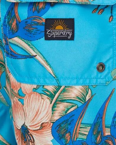 Superdry - D4 Ovin Hawaiian Print 17&quot; Swim Shorts  