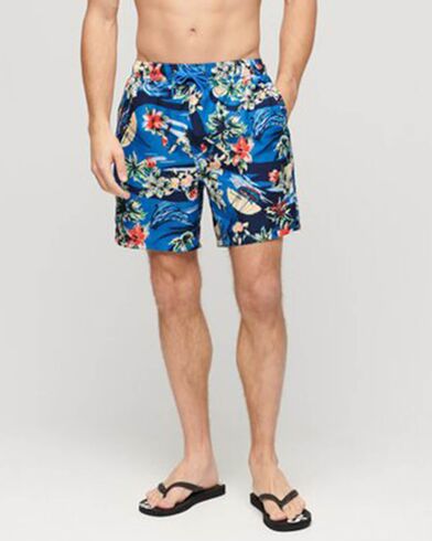 Superdry - D4 Ovin Hawaiian Print 17&quot; Swim Shorts  