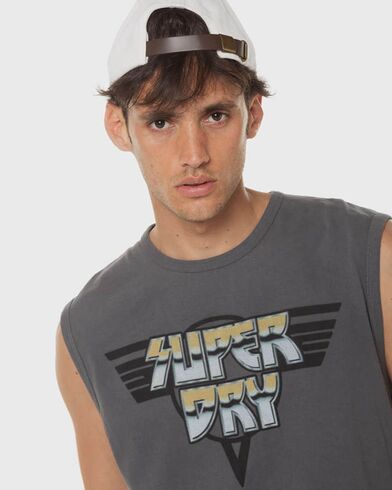 Ανδρική Αμάνικη Μπλούζα Superdry - D3 Ovin Rock Graphic Band