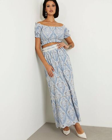 Γυναικεία Φούστα Guess - Frida Long Embro