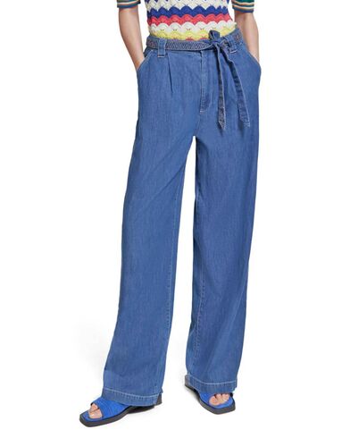 Women Pant Scotch &amp; Soda Summery With Belt 176912 SC0134 washed indigo  