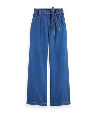Women Pant Scotch &amp; Soda Summery With Belt 176912 SC0134 washed indigo  