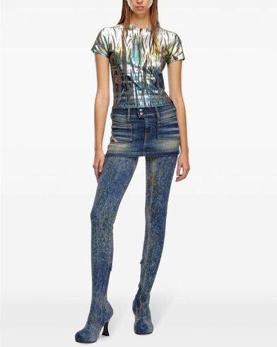 Diesel - T-Uncutie-Long-Foil Tank Top    