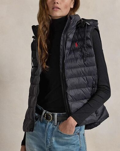 Women Jacket Polo Ralph Lauren Cldn Pk Vst-Insulated-Vest 211958935001 001 black