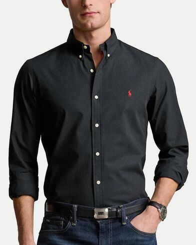 Men Shirt Polo Ralph Lauren Slbdppcs-Long Sleeve 710928254006 001 black   