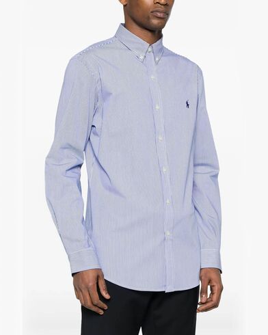 Men Shirt Polo Ralph Lauren Slbdppcs-Long Sleeve 710928254007 400 blue     