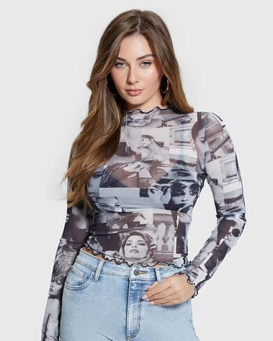 Guess - Ls Adriana Mesh Top   