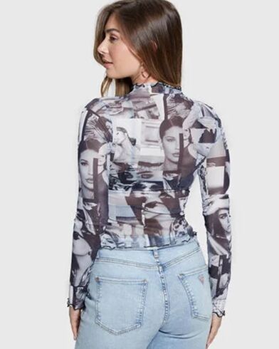 Guess - Ls Adriana Mesh Top   
