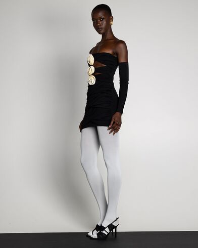 Mallory The label - Euphoria Lycra Mini Dress With Flower Boutonniere   