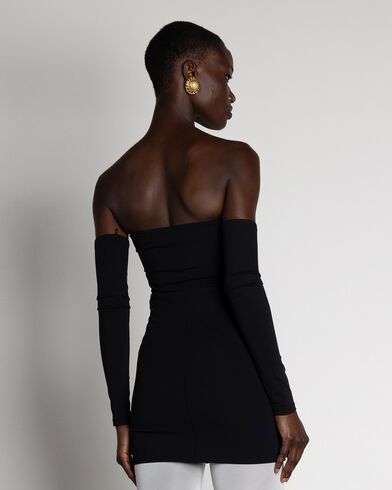 Mallory The label - Euphoria Lycra Mini Dress With Flower Boutonniere   