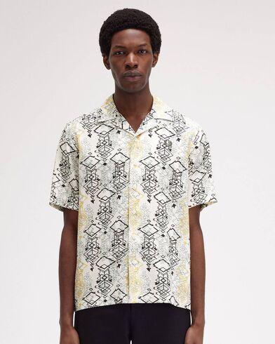 Ανδρικό Κοντομάνικο Πουκάμισο Fred Perry - Abstract Print Revere