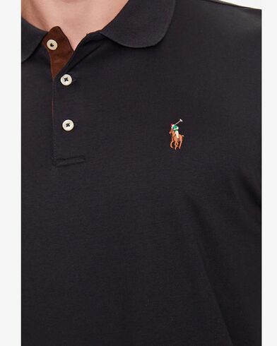 Men Polo Polo Ralph Lauren Lskccmslm6-Long Sleeve 710671785002 001 black   