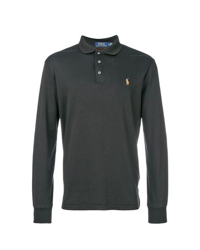 Men Polo Polo Ralph Lauren Lskccmslm6-Long Sleeve 710671785002 001 black   