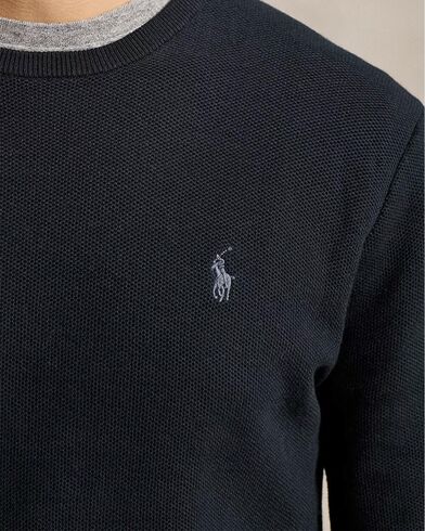 Men Pullover Polo Ralph Lauren Lstxtcnpp-Long Sleeve 710918163508 001 black   