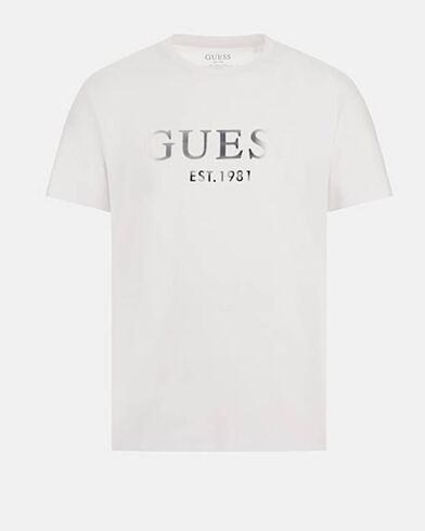 Guess - Ss Cn Sprayed Flock Logo Tee    