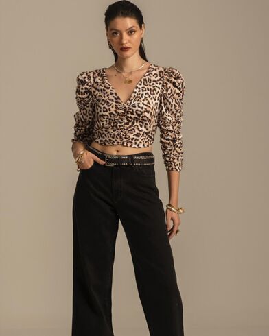 Γυναικεία Μακρυμάνικη Crop Μπλούζα Peace And Chaos - Menagerie