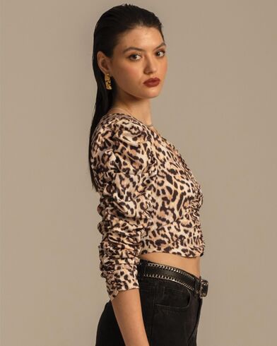 Γυναικεία Μακρυμάνικη Crop Μπλούζα Peace And Chaos - Menagerie