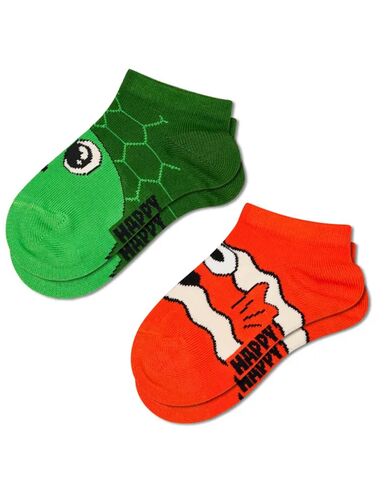 Happy Socks - Kids 2-Pack Turtle Low Socks   