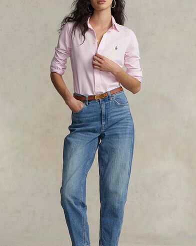 Women Shirt Polo Ralph Lauren Ls Heidi Skinny Long Sleeve 211664427002 650 pink   