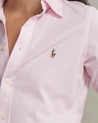 Women Shirt Polo Ralph Lauren Ls Heidi Skinny Long Sleeve 211664427002 650 pink   