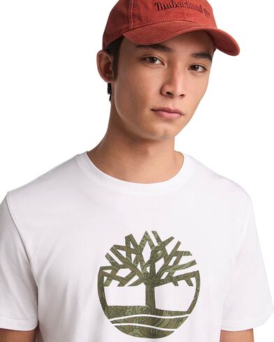 Ανδρική Κοντομάνικη Μπλούζα Timberland - Kennebec River Camo Tree Logo