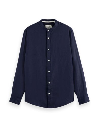Ανδρικό Μακρυμάνικο Πουκάμισο Scotch &amp; Soda - Core - Linen Stand Up Collar