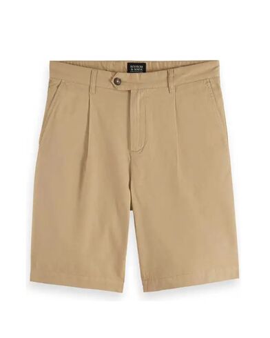 Ανδρικό Σορτς Scotch & Soda - Pleated Wide Fit Cotton-Twill Bermuda