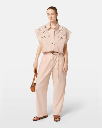 Scotch &amp; Soda - Aster High Rise Wide Leg Cotton Pant   