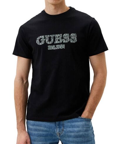 Ανδρική Κοντομάνικη Μπλούζα Guess - Ss Cn Guess Embro