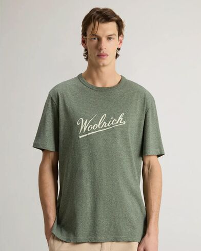 Ανδρική Κοντομάνικη Μπλούζα Woolrich - Mouline Jersey Logo