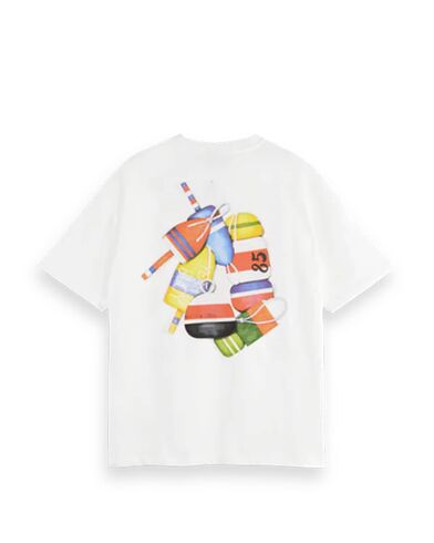 Scotch &amp; Soda - Pigment Printed Back Artwork Loose Fit Short-Sleeved T-Shirt   