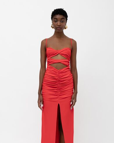 Mallory The label - Raisa Maxi Ruched Cutout Dress   